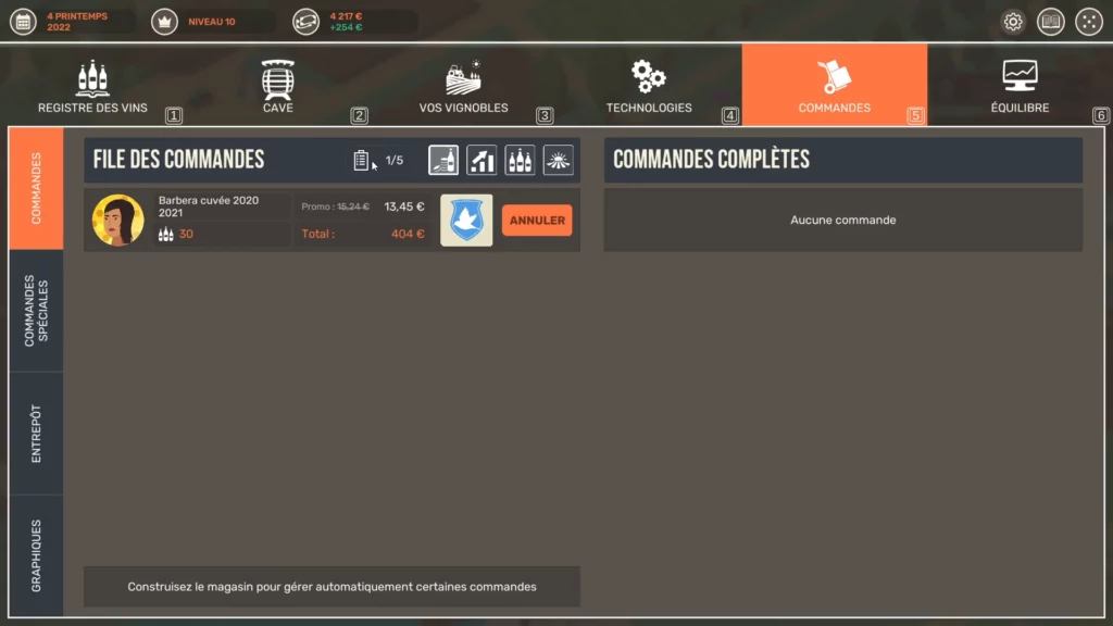 Hundred Days - Commandes